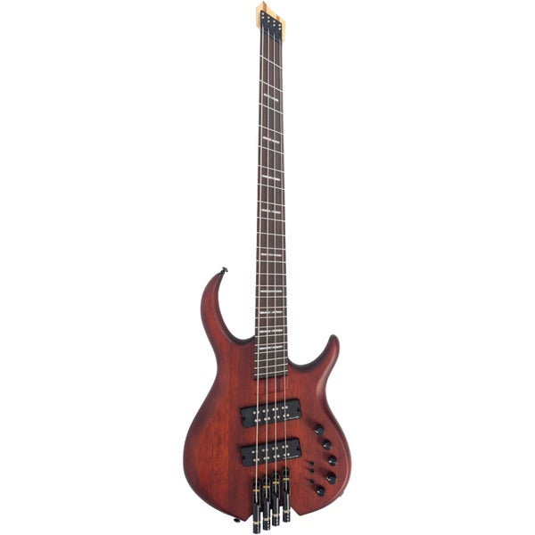 Sire Marcus Miller M6H 4-String Mahogany Satin headless elektrische basgitaar met gigbag