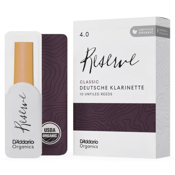 D'Addario Woodwinds ORCR1040D Organic Reserve Ance per clarinetto Deutsche, 4.0, confezione da 10 pezzi