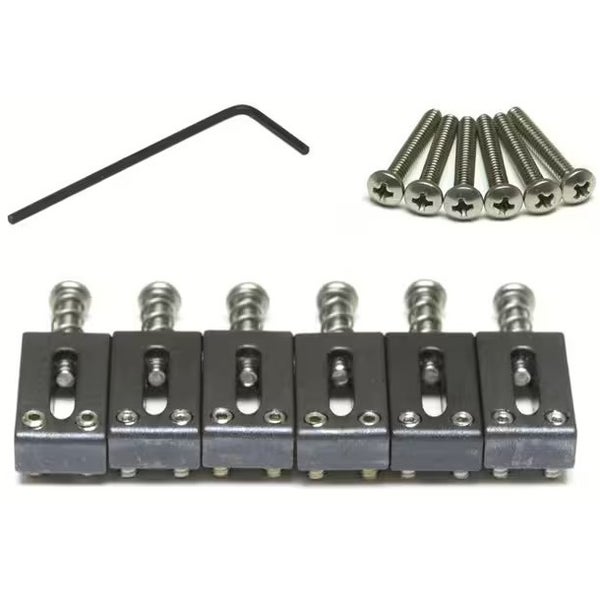 Graph Tech PS 8000 0E String Saver Saddles Electrically Conductive Monturas de puente originales para guitarra ST/TE (6 piezas)