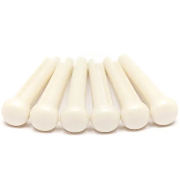 Graph Tech PP 1100 01 TUSQ Traditional Style Bridge Pins vit utan insats (6 st)