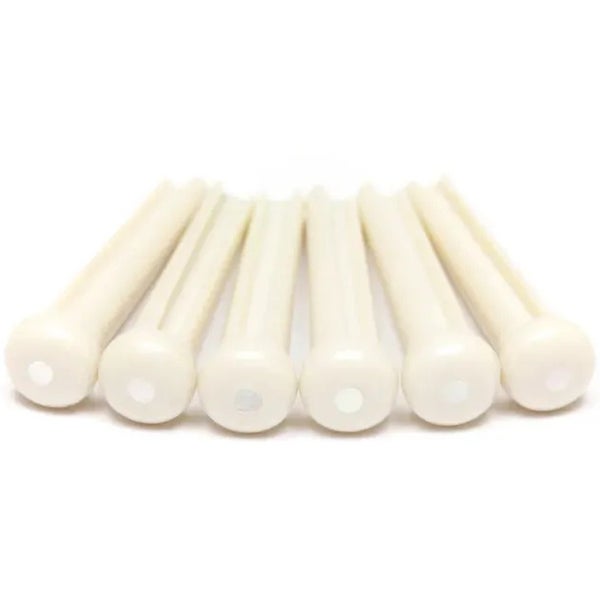 Graph Tech PP 1142 00 TUSQ Traditional Style Bridge Pins vit med pärlintarsia (6 st)