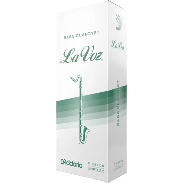 D'Addario Woodwinds REC05MD La Voz Ance per clarinetto basso, medie, confezione da 5, non limate