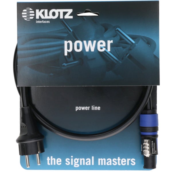 Klotz PCONS-0300 3 metres Schuko to powerCON A cable