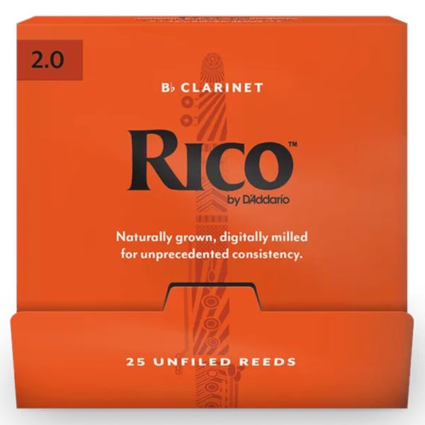 D'Addario Woodwinds RCA0120-B25 Rico Ance per clarinetto in Sib, 2.0, ance singole da 25 pezzi, non limate