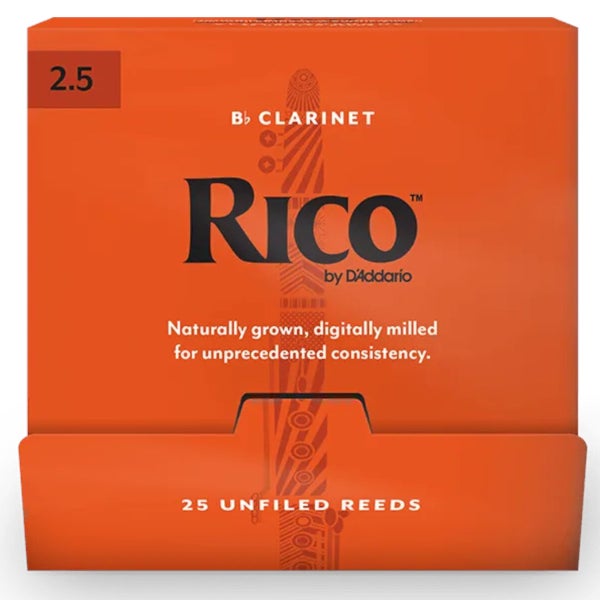 D'Addario Woodwinds RCA0125-B25 Rico Ance per clarinetto in Sib, 2.5, 25 ance singole, non limate