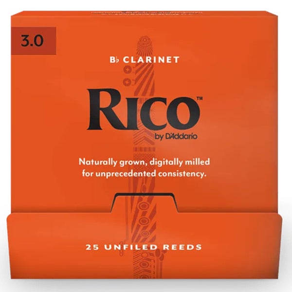 D'Addario Woodwinds RCA0130-B25 Rico Ance per clarinetto in Sib, 3.0, ance singole da 25 pezzi, non limate