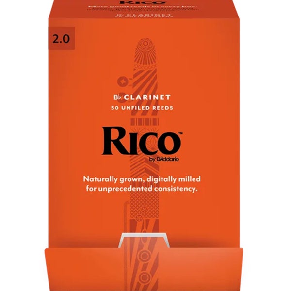 D'Addario Woodwinds RCA0120-B50 Rico Ance per clarinetto in Sib, 2.0, confezione da 50, non archiviate