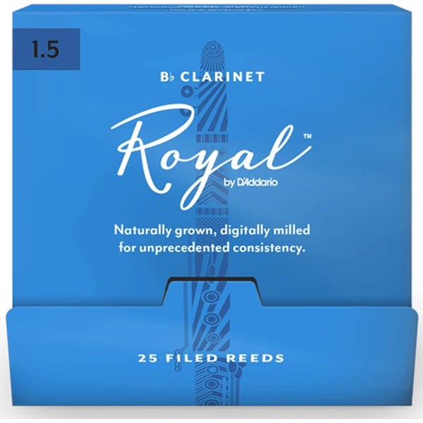 D'Addario Woodwinds RCB0115-B25 Royal Ancia per clarinetto in Sib, forza 1,5, 25 pezzi, limata