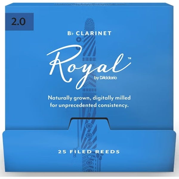 D'Addario Woodwinds RCB0120-B25 Royal Ancia per clarinetto in Sib, forza 2.0, 25 pezzi, limata