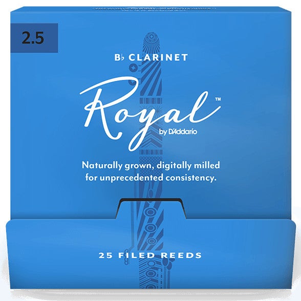D'Addario Woodwinds RCB0125-B25 Royal Ancia per clarinetto in Sib, forza 2,5, 25 pezzi, limata
