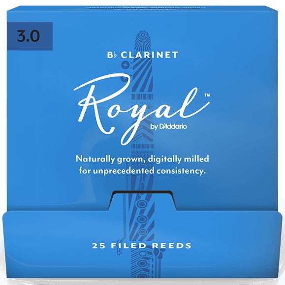 D'Addario Woodwinds RCB0130-B25 Royal Ancia per clarinetto in Sib, forza 3.0, 25 pezzi, limata
