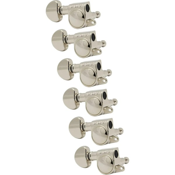 Grover 205-18NL6 Mid-Size Rotomatics with Round Button Nickel afinadores de guitarra