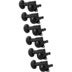 Grover 305 BCL6 Mid-Size Rotomatics w Round Button Black Chrome Afinadores de guitarra, 6 en línea, zurdos