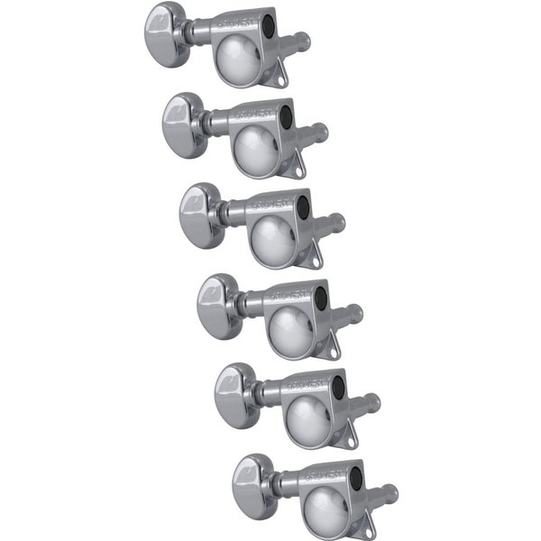 Grover 305 CL6 Mid-Size Rotomatics with Round Button Chrome Juego de afinadores de guitarra