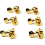 Graph Tech PRL 8721 LG0 Ratio Electric Locking Machine Heads con mini botón contemporáneo - 6 en línea, zurdo, dorado