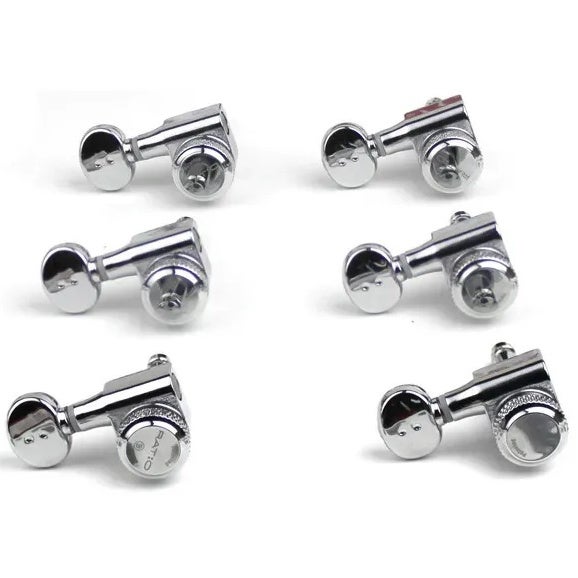 Graph Tech PRL 8731 LC0 Ratio Electric Locking Machine Heads con pomo Classic - 6 en línea, zurdo, lado del disco (R