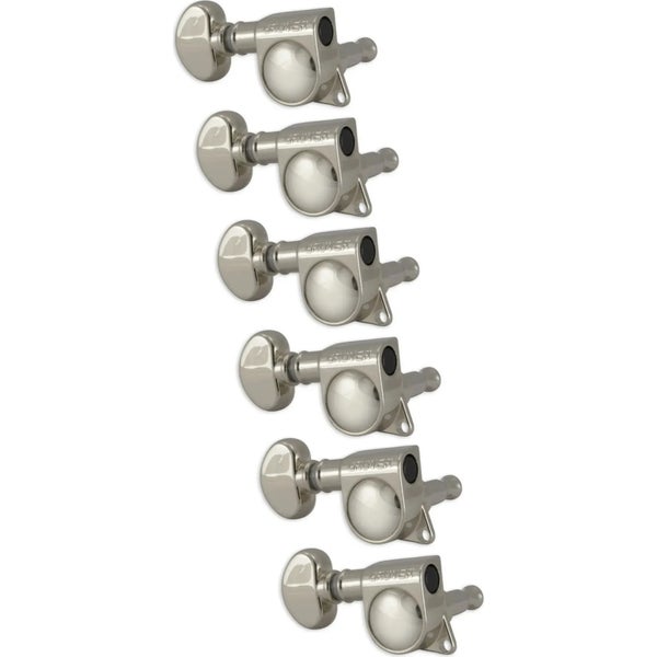 Grover 305 NL6 Mid-Size Rotomatics with Round Button, Nickel Afinadores para guitarra