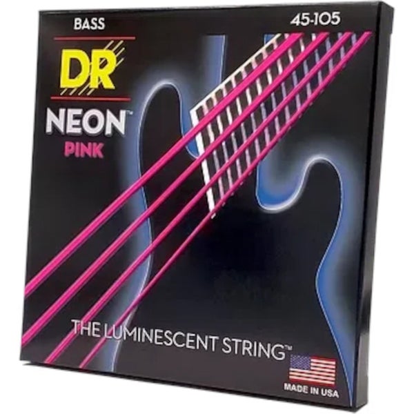 DR Strings NPB-40 Neon Pink cuerdas fluorescentes para bajo