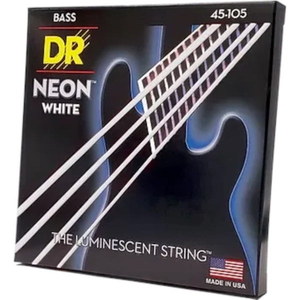 DR Strings NWB-40 Neon White cuerdas fluorescentes para bajo