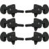 Grover 106BC Locking Rotomatics w Round Button,3+3,Black Chrome Afinadores de guitarra