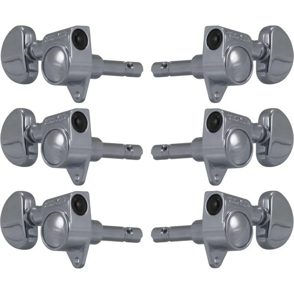 Grover 106C Locking Rotomatics, Round Button,3+3, Chrome Afinadores de guitarra