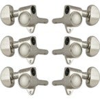 Grover 106N Locking Rotomatics, Round Button,3 + 3,Nickel Cabezales de bloqueo para guitarra