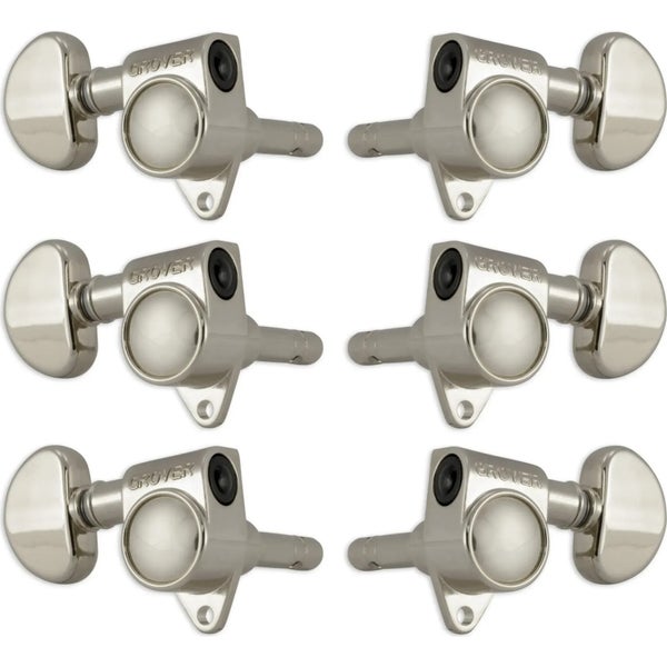 Grover 106N Locking Rotomatics, Round Button,3 + 3,Nickel Cabezales de bloqueo para guitarra