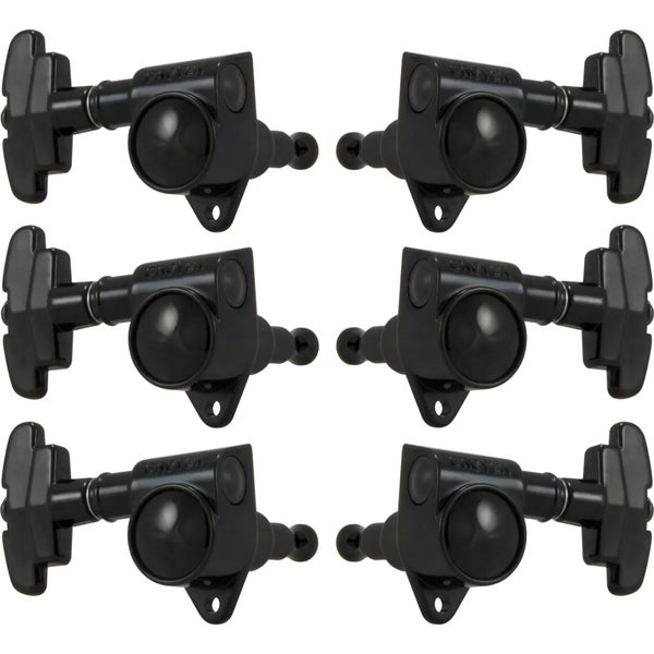 Grover 109BC Super Rotomatics 3-Step Button,3+3, Black Chrome Sintonizadores Super Rotomatics