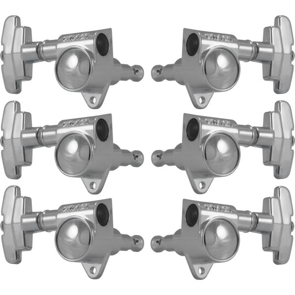 Grover 109C Super Rotomatics 3-Step Button,3+3,Chrome Afinadores de guitarras