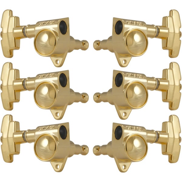 Grover 109G Super Rotomatics 3-Step Button,3+3,Gold Afinadores de oro para guitarra eléctrica