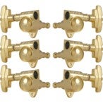 Grover 109G Super Rotomatics 3-Step Button,3+3,Gold Afinadores de oro para guitarra eléctrica