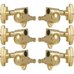 Grover 109G Super Rotomatics 3-Step Button,3+3,Gold Afinadores de oro para guitarra eléctrica