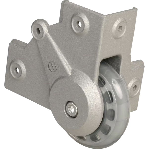 Adam Hall 37451S Recessed corner castor con ruota morbida, 75 mm