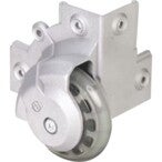 Adam Hall 37501S Surface Mount Corner Castor with soft wheel, 75 mm