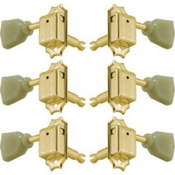 Grover 133GK Deluxe Guitar Machine Heads w Keystone Button,3+3,Gold Afinadores de guitarra