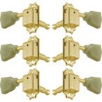 Grover 133GK Deluxe Guitar Machine Heads w Keystone Button,3+3,Gold Afinadores de guitarra
