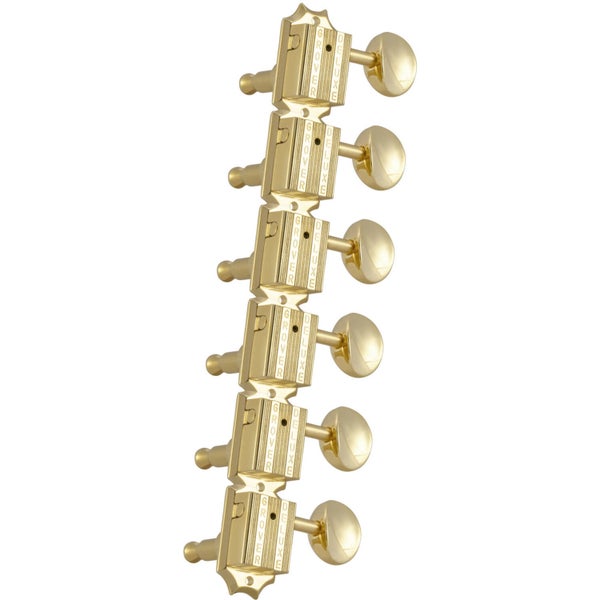 Grover 136G6 Vintage Deluze Guitar Machine Heads,6-in-Line,Gold Afinadores de guitarra