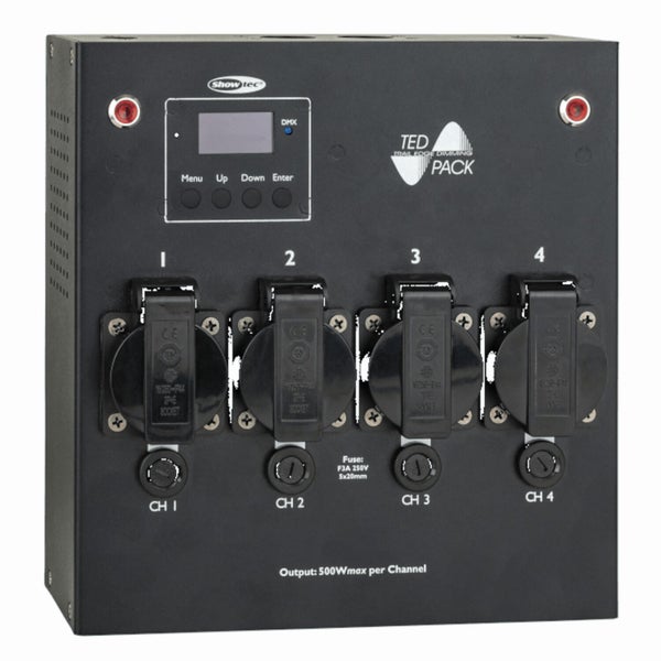 Showtec TED Pack CEE 7/5 Paquete de dimmer de 4 canales - Salidas UK