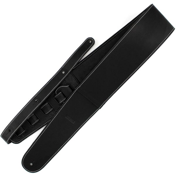 Richter 1369 Black / White Stiches Springbreak II Nappa correa de cuero para guitarra y bajo