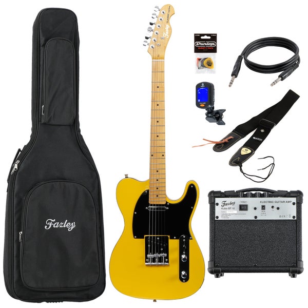 Fazley Classic Series Buttercup FTL200BSB-M Butter Blonde startpaket för elgitarr
