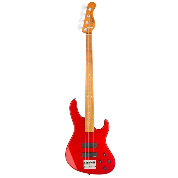 Sadowsky MetroExpress 24-fret Modern Roasted Maple Solid Candy Apple Röd Metallic High Polish elbasgitarr med gigbag