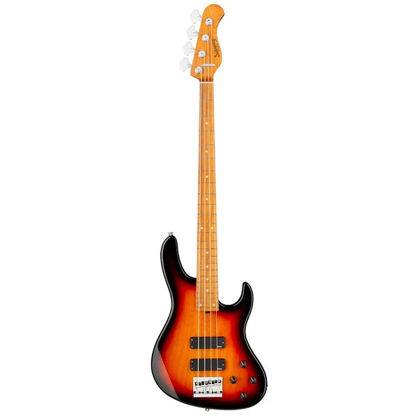Sadowsky MetroExpress 24-fret Modern Roasted Maple Tobacco Sunburst Transparent högpolerad elbasgitarr med gigbag