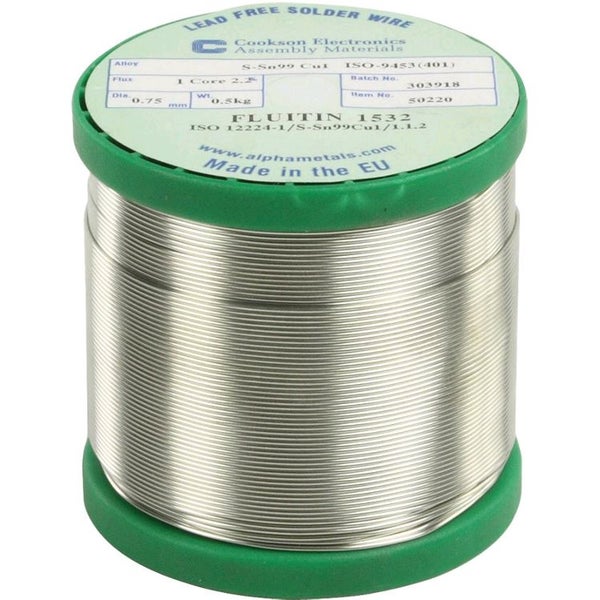 Cookson Hilo de soldadura libre de plomo 0.75 mm (500 g)