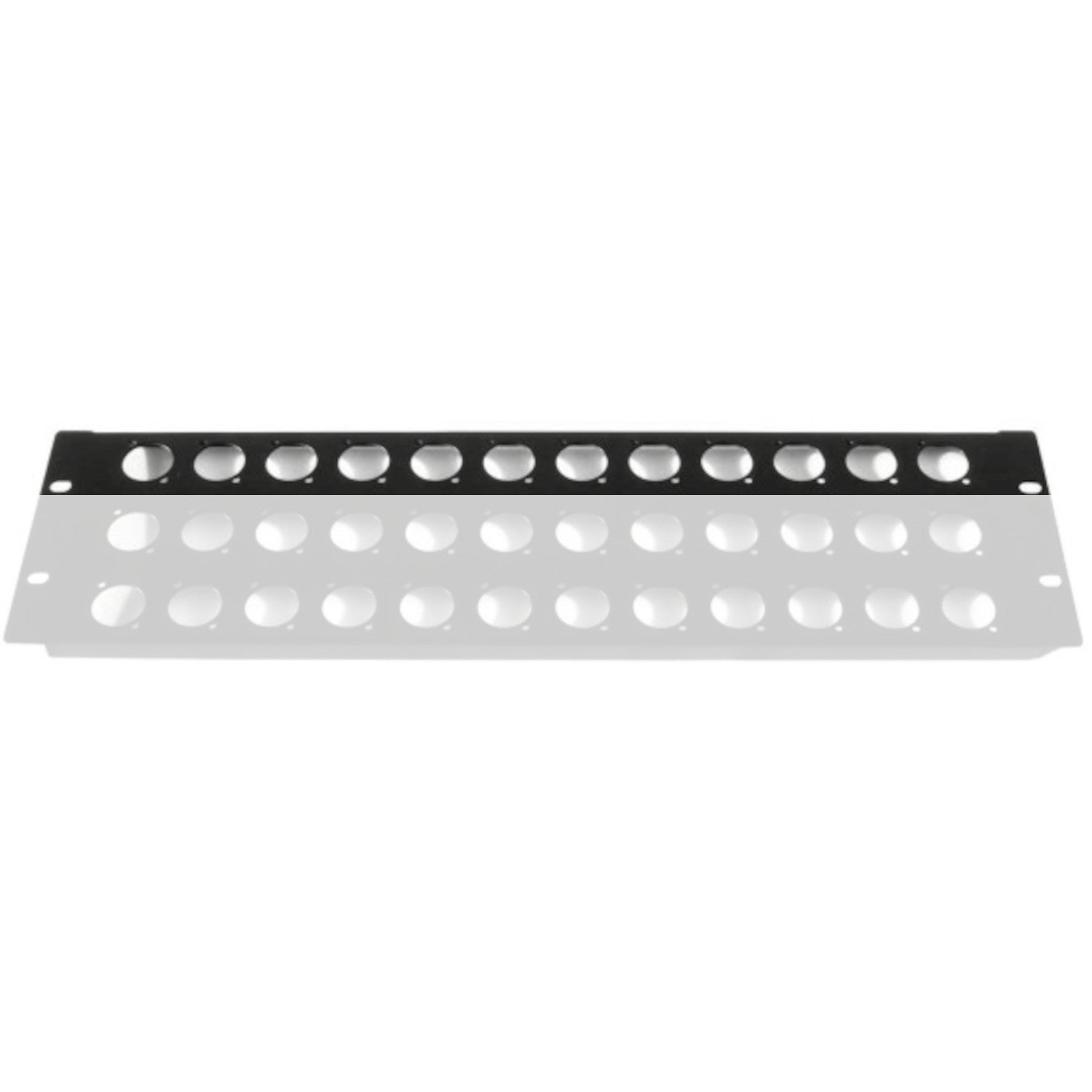 ProDJuser XLR 12 Panels 1HE Chassis rack voor 1x12 XLR Neutr | Bax Music