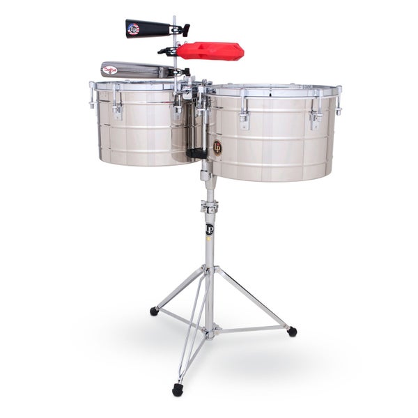Latin Percussion LP258-S Tito Puente 15" & 16" Timbales Timbales cromados con afinación tradicional