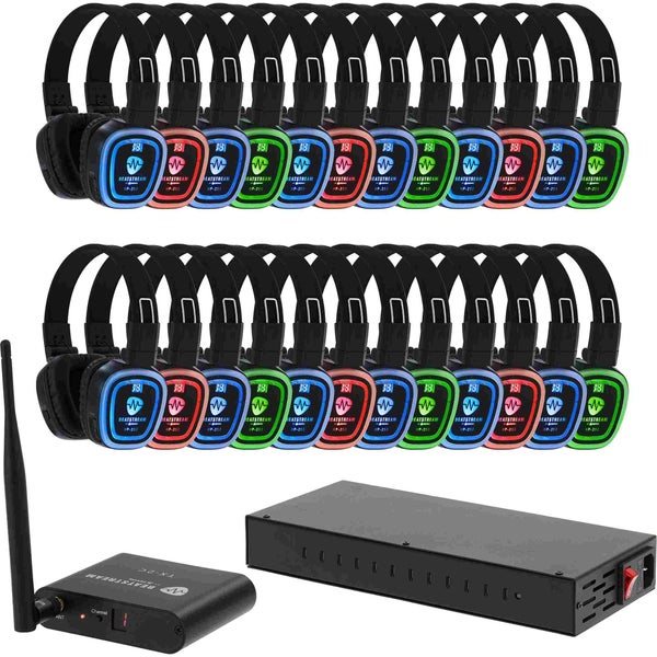 Devine BeatStream Silent Disco set con 24 auriculares + transmisor TX-2C