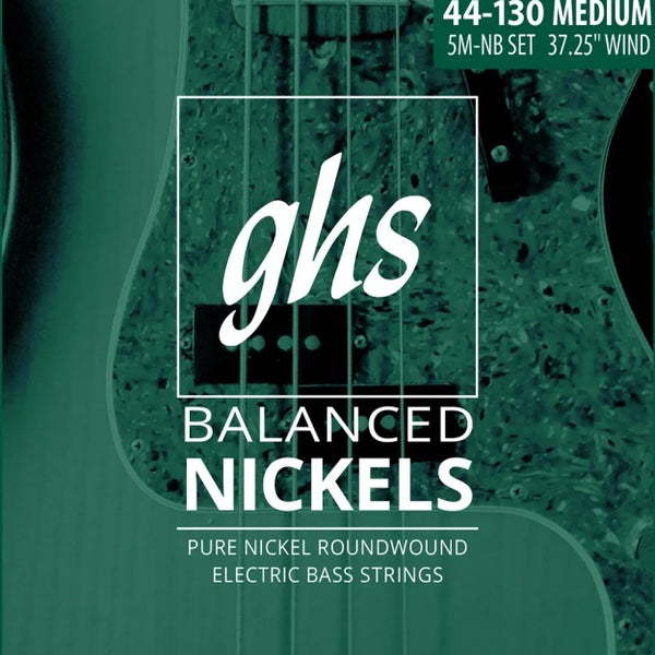 GHS 4700 5M-NB Balanced Nickels Bass String Set 5-String Medium jeu de cordes .044-.130 pour basse électrique