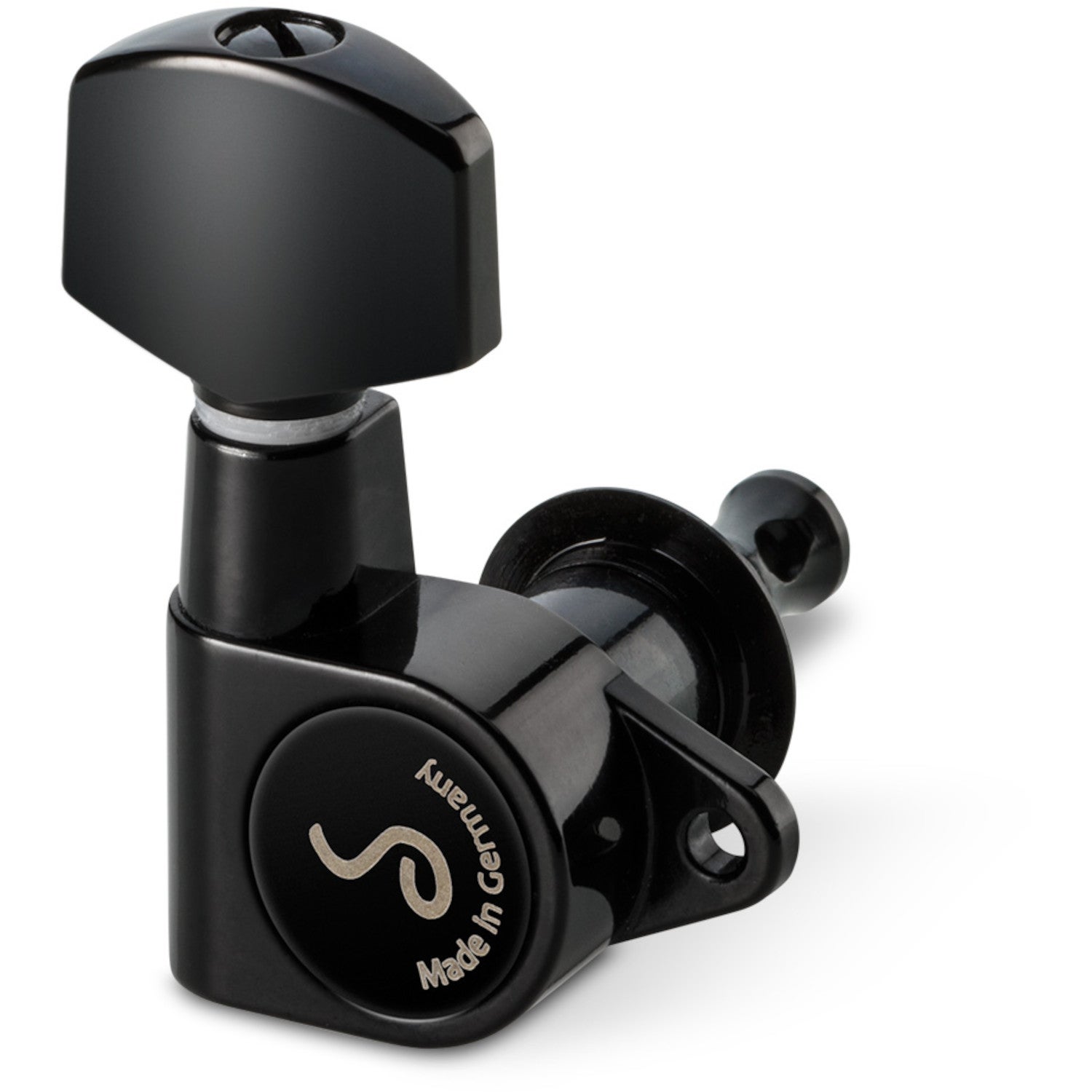 Schaller M6 90 Black 6L Small metal button machine heads ele | Bax Music