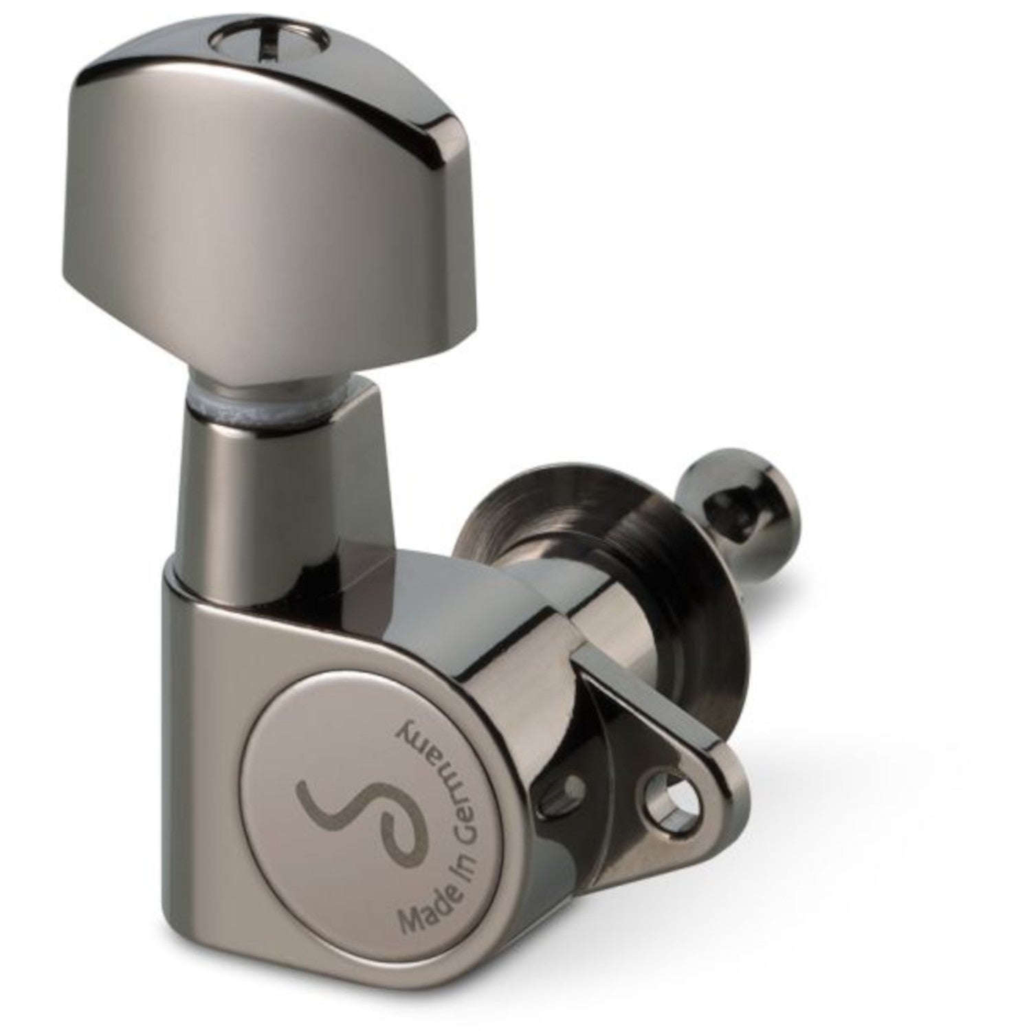 Schaller M6 90 Ruthenium 6L small metal button machine heads | Bax Music