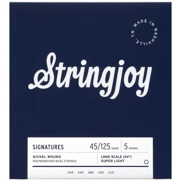 Stringjoy Signature Series SJ-BA45125LS Electric Bass Nickel 45-125 bass guitar string set